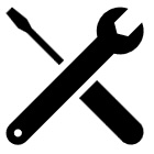 Image of a spanner crossed on top of a screw driver