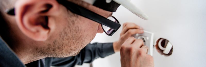 Technician looking at equipment
